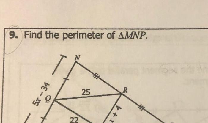 Find the perimeter of mnp