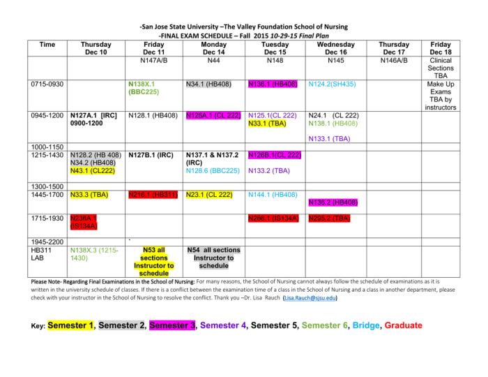 Exam schedule january final pdf