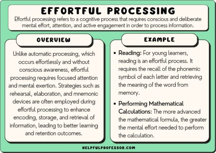 Effortful processing can only occur with